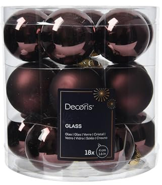 Weihnachtskugeln Glas 4cm 18 Stück - matt & glänzend - Kleine Christbaumkugeln Weihnachtsbaumkugeln für Weihnachten - Christbaumschmuck & Weihnachtsbaumschmuck - Schwarze Trüffel