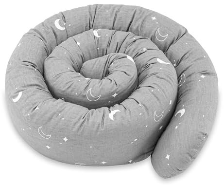Totsy Baby Seitenschläferkissen Bettschlange Body Pillow 400 cm Baumwolle - Kopfkissen lang Bettrolle Schlafkissen Nackenrolle Kissen Monde