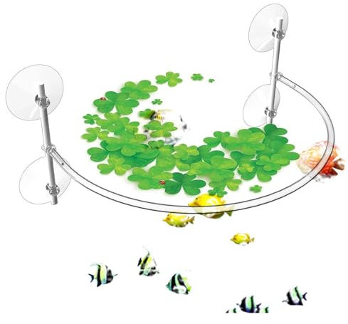 flotante para acuario, flotante de silicona para plantas, barrera flotante para plantas con ventosa para interceptar plantas flotantes