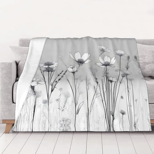 Weeds Modische Flanell-Bettdecke, 127 x 101 cm, gemütliche Decke, weiche und warme Sofadecke, Schlafzimmer-Decke