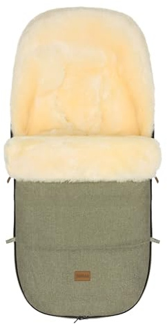Fillikid Lammfellfußsack Makalu Exklusiv | Winterfußsack aus medizinischem Fell | Warmer Fussack für Tragetasche, Babyschale & Kinderwagen | Kinderwagenfußsack 50 x 90 cm passend für Bugaboo, Joolz