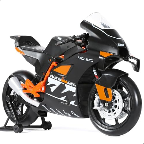 Risopen 1:12 Die-cast Motorcycle Compatible for KTM RC 8C | Die-cast metal fuel tank, fits 5-7in figures, perfect for display or collection