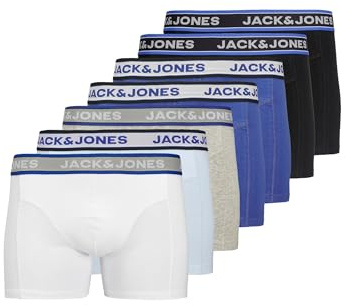 JACK & JONES Herren Jachudson Solid Trunks 7 Pack, Black, l (7er Pack)