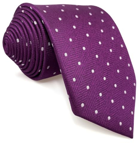 S&W SHLAX&WING Set cravatte magenta foncé prune violet pois blancs homme