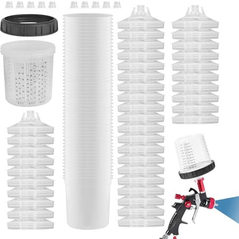 Vasos mezcladores de pintura, tazas medidoras de pintura, mezclador de pintura, vasos graduados transparentes, opciones de varios tamaños, diseño duradero a prueba de fugas, medidas precisas para