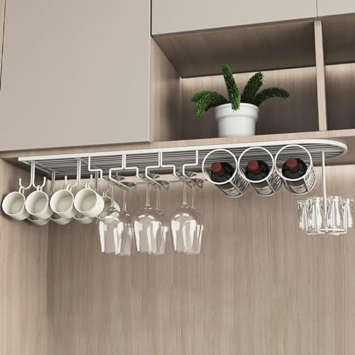 GFRWKCEX Weinglasregal an der Decke, Weinglasregal zum Aufhängen, Weinregalschrank zum Aufhängen, kupfernes, an der Wand montiertes Weinglasregal, Flaschenhalter aus Metall, Weinaufbewahrungsregal fü