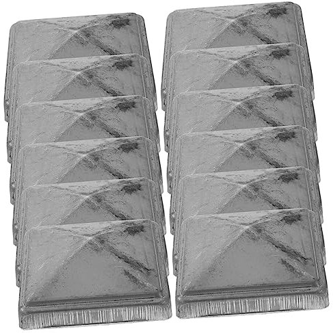 Angoily 12stücke Pfostenkappen Abdeckung Für Zaunpfosten Pyramidales Rechteck Metallkappen Dekorative Kappen Für Eisenpfosten Schlichtes Design Und Einfache Installation