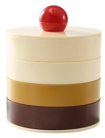 Household Products Schmuck-Aufbewahrungsbox, vierlagig, drehbar, Rot