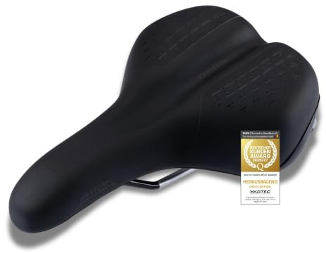 CONTEC Fahrradsattel Anatomic Trekking, aus Polyurethan, Stoßdämpfend, bequemer Fahrradsattel, inkl. Skala, Ergonomischer Fahrrad Sattel für Herren & Damen, schwarz