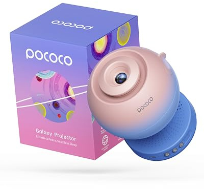 POCOCO Projecteur Ciel Étoilé Veilleuse Enfant, Projecteur Galaxie pour Chambre & Planétarium Domestique, Projecteur Ciel Étoilé pour Enfants avec 2 Disques, Gift Idéal pour Anniversaire & Fêtes