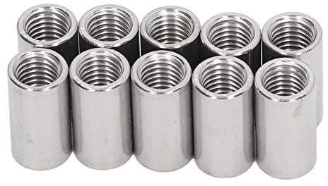 10 pz Dadi di Giunzione M12 Rotondi – Connettori per Barre Filettate in Acciaio Inox con Filettatura Interna