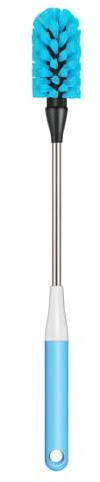Brosse à Bouteilles, Brosse de Nettoyage de 15 Pouces avec Long Manche, Brosse à Tasses de Cuisine pour Nettoyer Les Tasses, Les Verres à vin, Les Verres à Boire, Les carafes à vin, Bleue