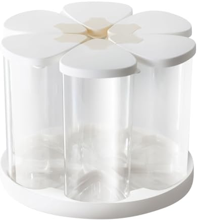 Rotating Grain Dispenser 6-Grid Storage Organizer Canister | Rotating Cereal Dispenser Rice Container Organization for Kitchen Pantry Countertop Cabinet Cereal Flour Sugar Candy Snack
