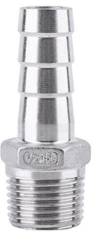 SS304 Raccordo Tubo Filettato Maschio Connettore Bobina Tubo Flessibile in Acciaio Inossidabile BSP(1/2 * 15mm)