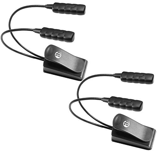 2 Stück ADAM HALL SLED 2 ULTRA - LED 2-Arm Notenpultleuchte incl. 6x AA Batterien, Flexilight Minilight Schwanenhalslampe Leselampe Klemmlampe SLED2ULTRA