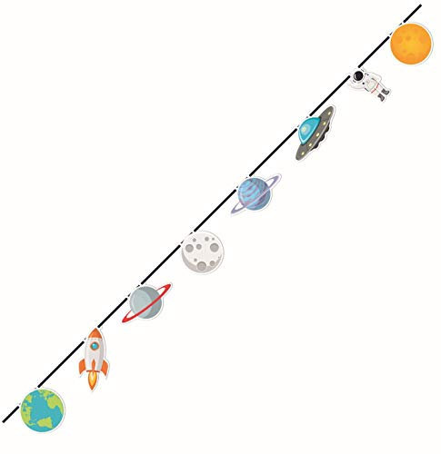 Procos 10067708 90623 Girlande Weltraum aus Papier, Mehrfarbig