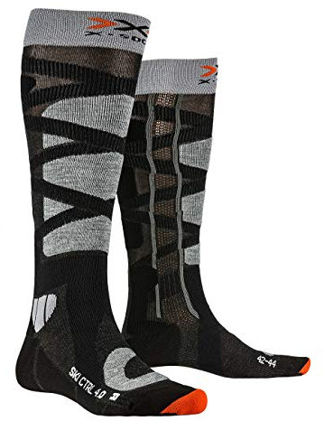 X-Bionic Unisex Ski Control 4.0 Socken, Anthracite Melange/Stone Grey Melange, 41 EU