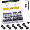 Mardatt - Set di 120 bulloni a bussola esagonale e dadi a barilotta, 5 misure, M6 x 16 mm, 20 mm, 25 mm, 30 mm, 35 mm, colore: Nero