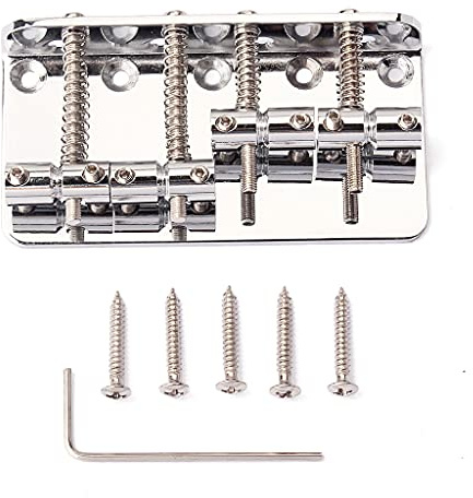 Alnicov 4 Saiten Bass Bridge 80 mm Hardtail Steg Sattel Ersatz Zubehör Silber