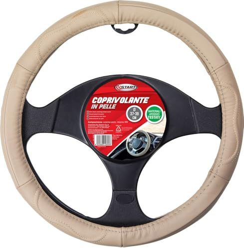 Start Autolenkradhülle Aus Beigefarbenem Leder Für Erwachsene, Comfort Safety, 37x39 Schutz, Universal