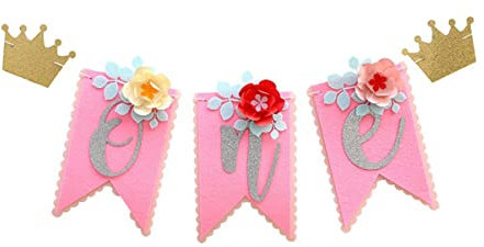 ifundom Geburtsfirma Highchair Banner Babygeburtstag Baby Mädchen Geburtstagsbanner Erster Geburtstagshochstuhlgirlande Geburtstagsstuhl-Banner 1. Geburtstag Party Latte-Kunst Kleine Süss