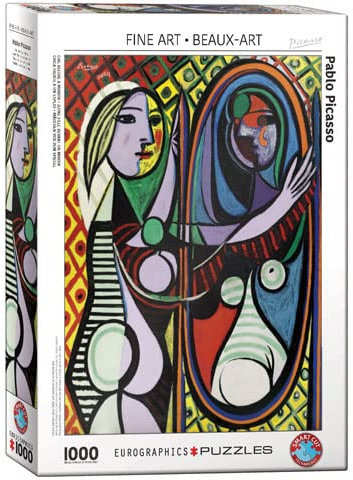 empireposter Picasso - Mädchen vor dem Spiegel - 1000 Teile Puzzle - Format 68x48 cm + Puzzle Alu Rahmen für 1000er