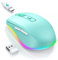 seenda Kabellose Maus LED, Wiederaufladbar Maus Kabellos mit Jiggler, Leise 2.4G USB Funkmaus für Laptop, Computer Wireless Mouse Beleuchtet DPI 2000 für PC, Windows, MAC OS (Grün)