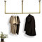 RSR-Hangers Kleiderstange Garderobe Industrie Design für Decke Gold | Breite 140 cm x Höhe 50 cm | Deckengarderobe | Garderobenstange | Ankleidezimmer | Flur | begehbarer Kleiderschrank | M50300-Gold