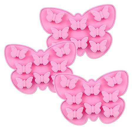 LC 3 Packungen Schmetterlings-Schokoladenform aus Silikon für Süßigkeiten, Backformen, Lebensmittelqualität, Formen für Kuchen, Eiswürfel, Gelee, Pudding