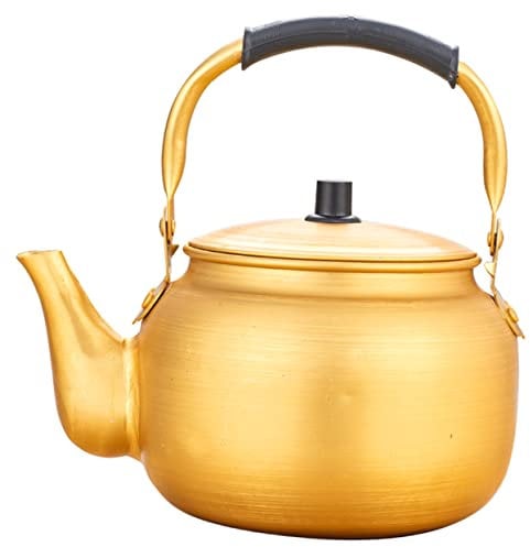 HOMSFOU Rice Wine Jug Yellow Tea Kettle Japanese Tea Pots Coffee Pot for Camping Loud Whistle Kettle Tea Serving Kettle Stovetop Teapot Metal Water Boiler Water Heating Pot Water Kettle