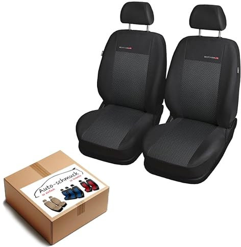 VORDERSITZE 2er Set Sitzbezüge Schonbezüge Sitzschoner Velour + Strickpolster oder Öko-Leder + künstliches Wildleder ®Auto-schmuck (Elegance p3)