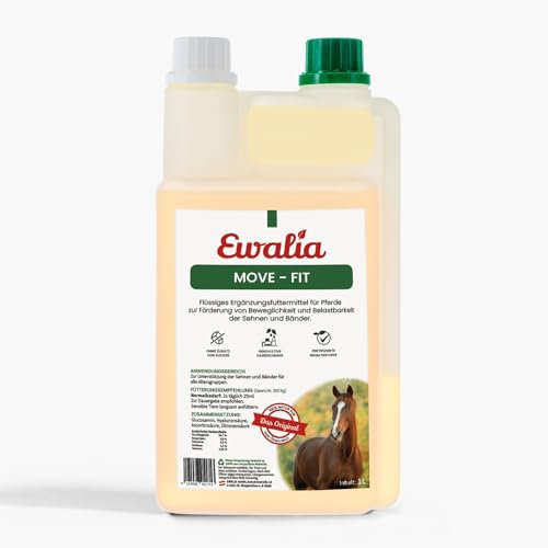 Ewalia NEU Move-Fit für Pferde: Dynamik & Schutz für Sehnen und Bänder, Optimale Unterstützung in Leistung und Erholung, mit Tierärzten entwickelt, 100% Natur pur, frei von Zusätzen, 1L