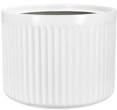 BARTPOL Pflanzkübel aus Fiberglas LEO24 in Weiß matt Ø28x24 cm