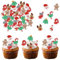 Xsstarmi 30 Stück Mini-Weihnachtsfiguren, Cupcake-Aufsätze, Miniatur-Weihnachtsbaum, Elch, Lebkuchenmann, Figuren, Cupcake-Picks, Dekoration für Frohe Weihnachten, Urlaub, Party, Kuchendekorationen