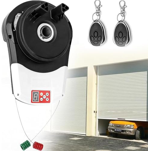 DPQYJPP Motor Apertura automática Puerta Enrollable - Potente abridor de Puerta de Garaje con 2 mandos a Distancia - Ideal para almacén, Tienda, Granero, Granja - Motor de persiana Enrollable