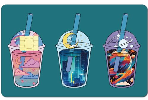CREATCABIN Magic Beverages Kreditkarten-Skins,Debitkarten-Skin-Aufkleber,Zum Personalisieren von Bankkarten,Schutzaufkleber,Wasserfest,Entfernbar,Blasenfrei,Schmal,Für Transport,Schlüssel,19x14cm