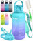 EnergyBud 3.8L Water Bottle | Large Gym Water Bottle For Men & Women With 2 Straws | No BPA, BPS, DEHP | Tritan Material | Dishwasher Safe, Adjustable Strap, Wide Mouth, Silicone Base + 2 Brushes