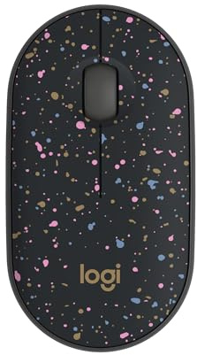 Logitech M340 Compact Ambidextrous Silent Wireless Mouse - Speckles | Silent clicks, with 2.4 GHz USB-A Nano Receiver, 3 non-customizable buttons, 18-months battery, Windows Mac Chrome compatible