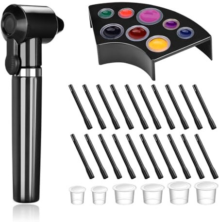 ATOMUS Tattoo Ink Mixer Kit With 8 Holes Caps Holder, 150 Mixed Size Cups, 100 Mixing Sticks - Pigment Supplies