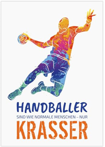 Generisch Handball Poster auf Fotopapier, Wanddeko, Foto, DIN A3, Geschenk für Handballer, Sport, Sprungwurf, Kempa-Trick