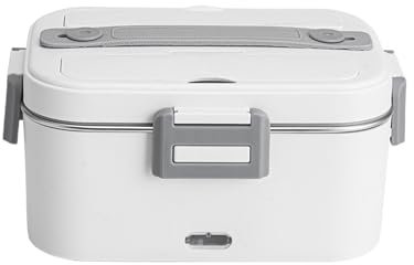 Lonchera Calentada por USB,Lonchera EléCtrica Alimentada por USB,Calentamiento a Temperatura Constante de 75-80 Grados,Doble uso en Coche y Casa,para Personas Que Llevan Almuer(Color:Blanco+Gris)