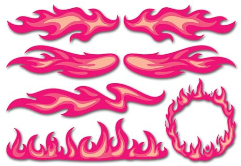 Foglio di adesivi A4 con fiamme rosa, adesivi in vinile, per auto, moto, moto, hobby, hobby, scrapbooking, diario, decorazione, regalo, #82546
