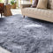 XSIVOD Flauschig Hochflor Teppich Grau, Waschbarer Teppich 120x160 Wohnzimmer Anti Rutsch Extra Große Teppiche Schlafzimmer Weich Moderne Teppiche Matte Teppichen für Kinderzimmer