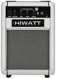 HIWATT - London 12 Amplificatore Combo per Chitarra 12W, 1 Canale, Bluetooth, Uscita Cuffie 3.5 mm, AUX In, Controlli Volume, Gain, Alti e Bassi, Alimentatore Incluso, Colore White