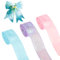 3 Rolls Shimmer Transparent Ribbon - Chiffonband & Organza Ribbons - 45mm x 9m Organzaband Geschenkband for Gift Wrapping, Bouquet Decoration, Wedding, Crafting