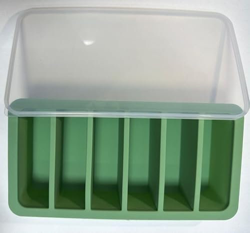 Kamehame Silicone Soup Moulds with Lid 2 Pack 1/2 Cup Soup Freezer Tray Food Storage Containers for Freezing Extra Large Jumbo Ice Cube Tray for Soupe, Broth, Sauce, Butter, Meal Prep