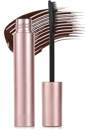 Wasserfeste Mascara für feine Wimpern, schwarze Mascara mit Kamm-Bürste trennt die Wimpern für Definition,Volumen und Länge, Schwung-Effekt (Brown)