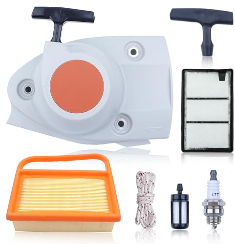 AUMEL Starter mit Luftfilter für Stihl TS410 TS420 Trennscheibe Ersatzteile mit Startergriff Starterseil Zündkerze Kraftstofffilter 42381900300 42381401800