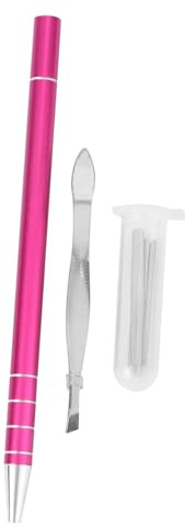 Gravierter Friseurstift mit Klingen 15x1x1cm für Haarlinien und Nackenhaar | Edelstahlgehäuse, Zehn Ersatzklingen und Pinzette, Kompakt und Leicht Zufällige Farbe Zufälliger Stil
