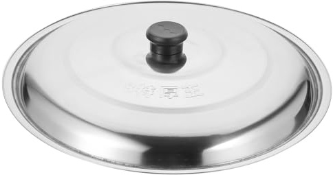 Edelstahl Topfdeckel 35x35x7cm Runder Pfannendeckel mit Griff | Kochtöpfe beim Köcheln und Kochen, Spritzschutz, Verhindert Verbrühungen, Glatte Oberfläche, 1 Stück